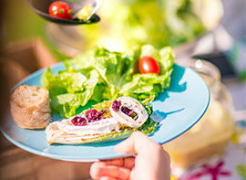 Gegrillter Römersalat mit Thymian & Ziegenkäse